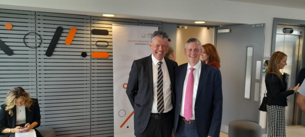 Michael Keogh, Chair of Drogheda Implementation Board and Martin O'Brien, Chief Executive of LMETB at the opening of the new Drogheda College